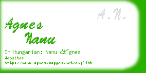 agnes nanu business card